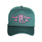 Coastal Cowgirl Trucker Hat: Forest Green/Hot Pink / Unstructured Trucker Hat