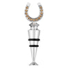 Crystal Horseshoe Wine Bottle Stopper: Crystal, Zinc Alloy / 4 1/4" L