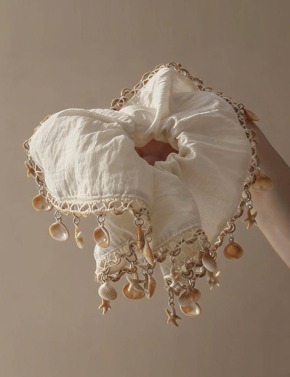 Bohemian Seashell Scrunchies