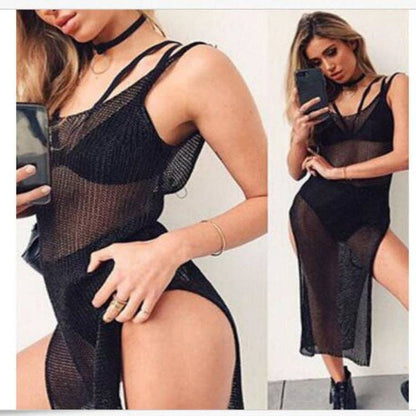 Hollow Out Sexy Split Strap Shoulder Cover Up DPSW1405