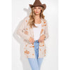 Cowgirl boots print knit long sleeve cardigan
