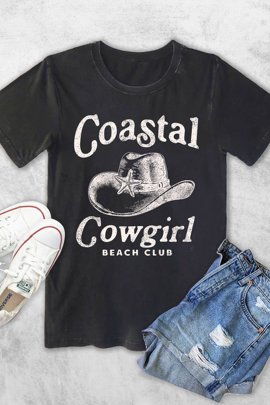 COASTAL COWGIRL BEACH CLUB WOMEN'S VINTAGE GRAPHIC TSHIRTS: TEABERRY