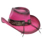 Heart Bling Rhinestone Belt Ombre Straw Cowboy Hat: Beige