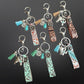 Embossed Leather Western Keychain with Charms