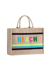 "Beach" Beach Bag, Natural