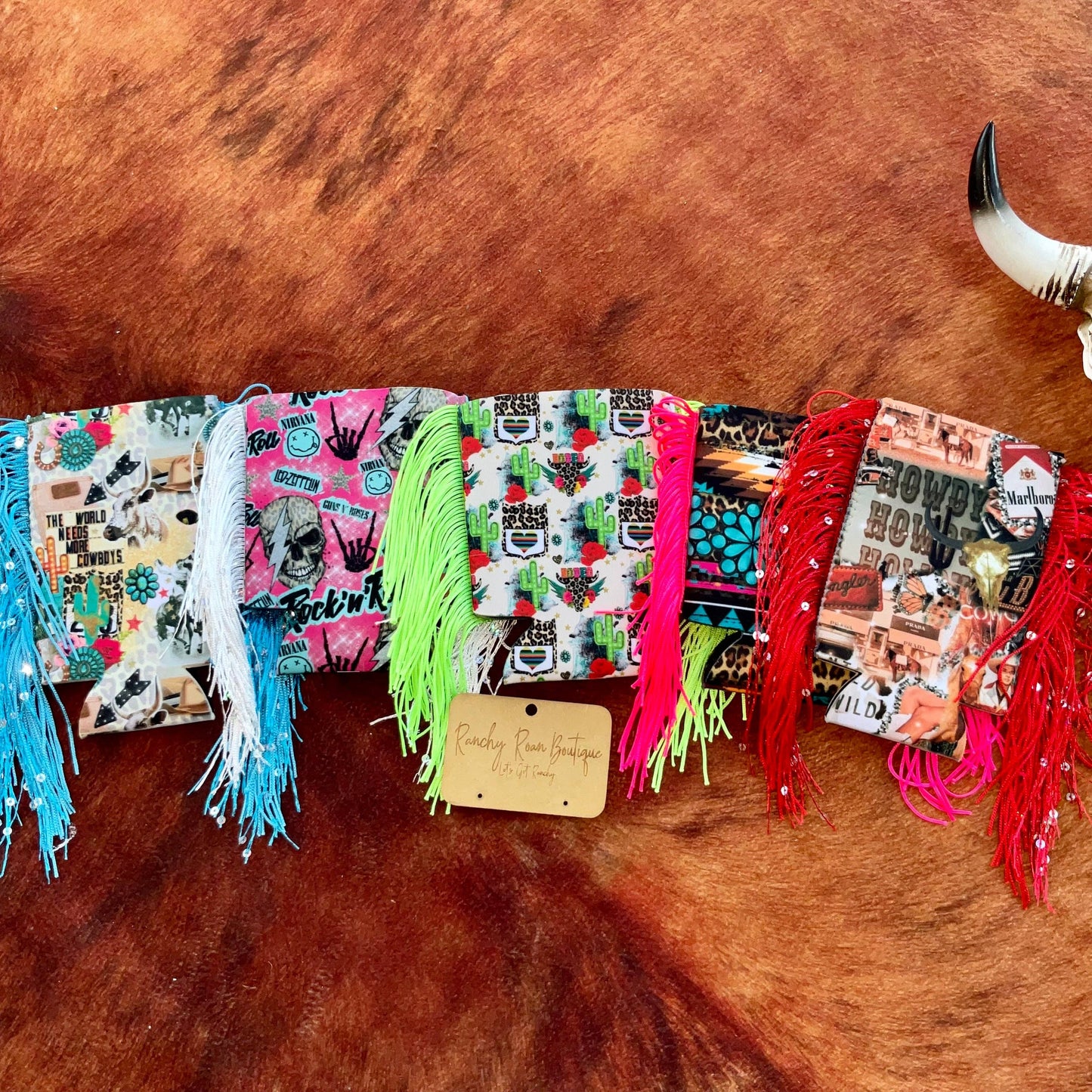 Western Graphic Slim & Regular Fringe Koozie: The World Needs More Cowboys / Slim