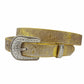 Western Crystal Buckle and Loop w. Genuine Cow Hair Belt