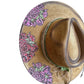 Western Hat Hand painted Bull Skull & Florals