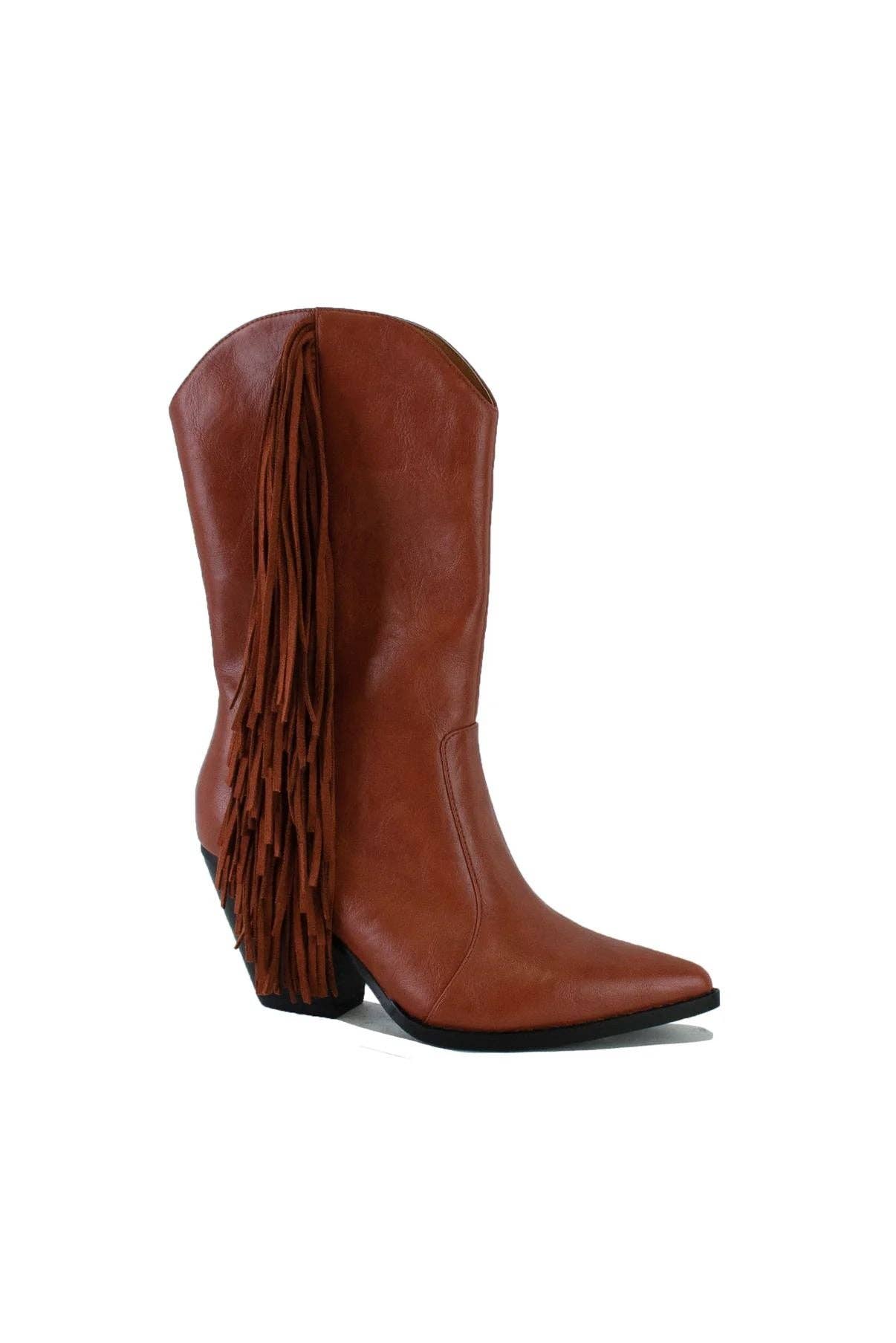 Beast Fashion Women Fringe Deco Western Cowboy Boots