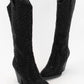RHINESTONE JEWELED MID-CALF GLAM WESTERN BOOTS