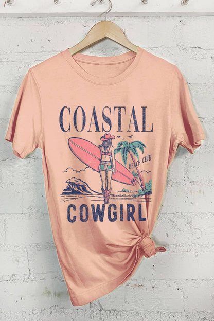 COASTAL COWGIRL BEACH CLUB GRAPHIC TSHIRTS.