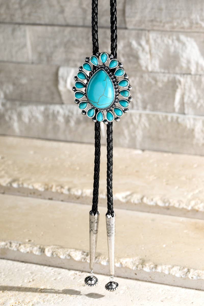 Western Bolo tie Necklace: TURQUOISE
