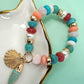 MULTI PEARL STONE MIX BEADED GOLD FISH BRACELETS | 80B1507: GOLD