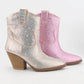 BEDAZZLED GLAM WESTERN ANKLE BOOTS