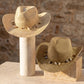 Shell Bead Band Straw Cowboy Hat