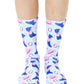 Novelty Graphic Crew Socks - Western Cowgirl - Blue