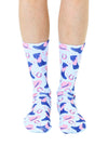 Novelty Graphic Crew Socks - Western Cowgirl - Blue