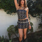 Embroidered Western Low Rise Mini Skirt