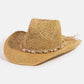 StrawCowrie Shell Rope Strap Cowboy Hat