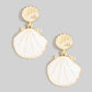 Enamel Double Seashell Drop Earrings: TQ