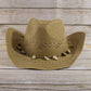 Shell Bead Band Straw Cowboy Hat