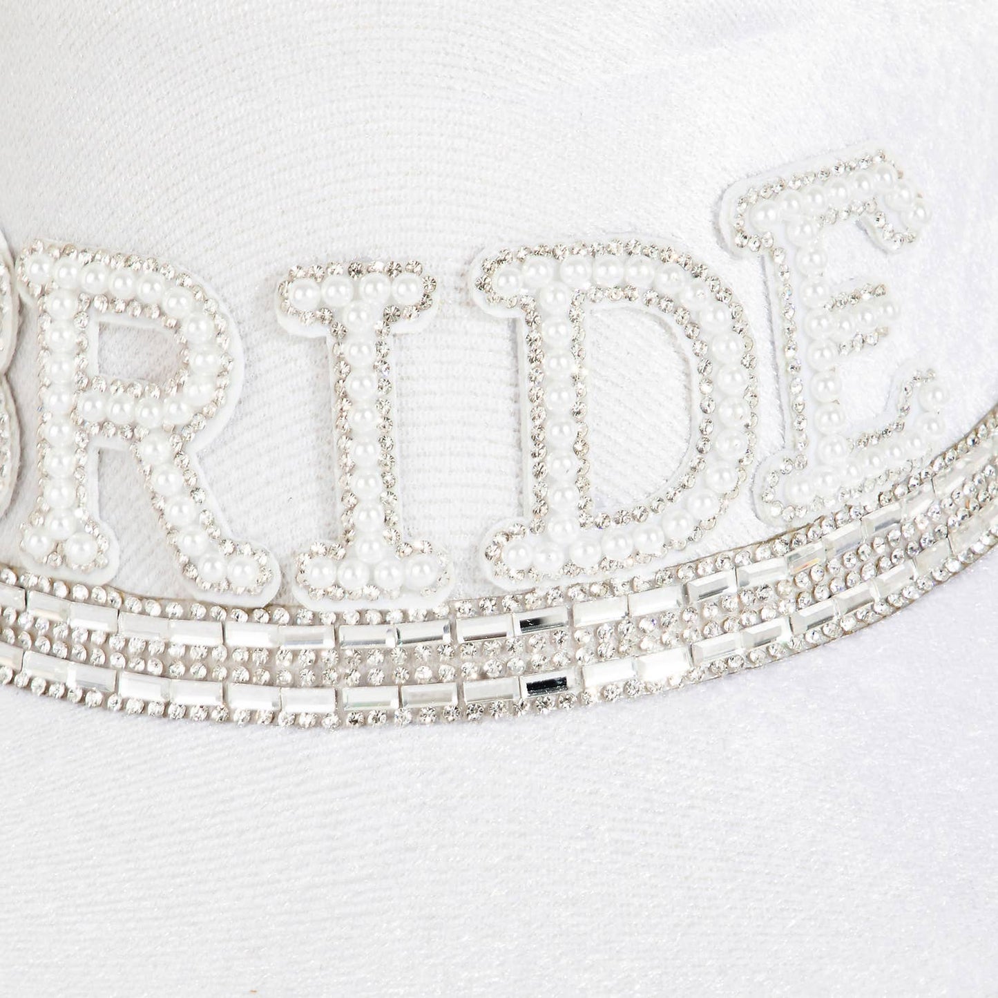 Pearl Rhinestone Stud Ribbon Bride Western Cowboy Hat: IV