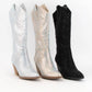 RHINESTONE JEWELED MID-CALF GLAM WESTERN BOOTS