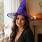Halloween Witch Hat with Spiderweb Foil