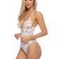 522086-FLORAL LACE TIE FRONT ONE PIECE SWIMSUIT