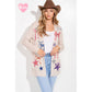 Bow star lovely print knit long sleeve cardigan