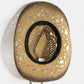 Straw Braided Concho Beaded Strap Cowboy Hat: KA