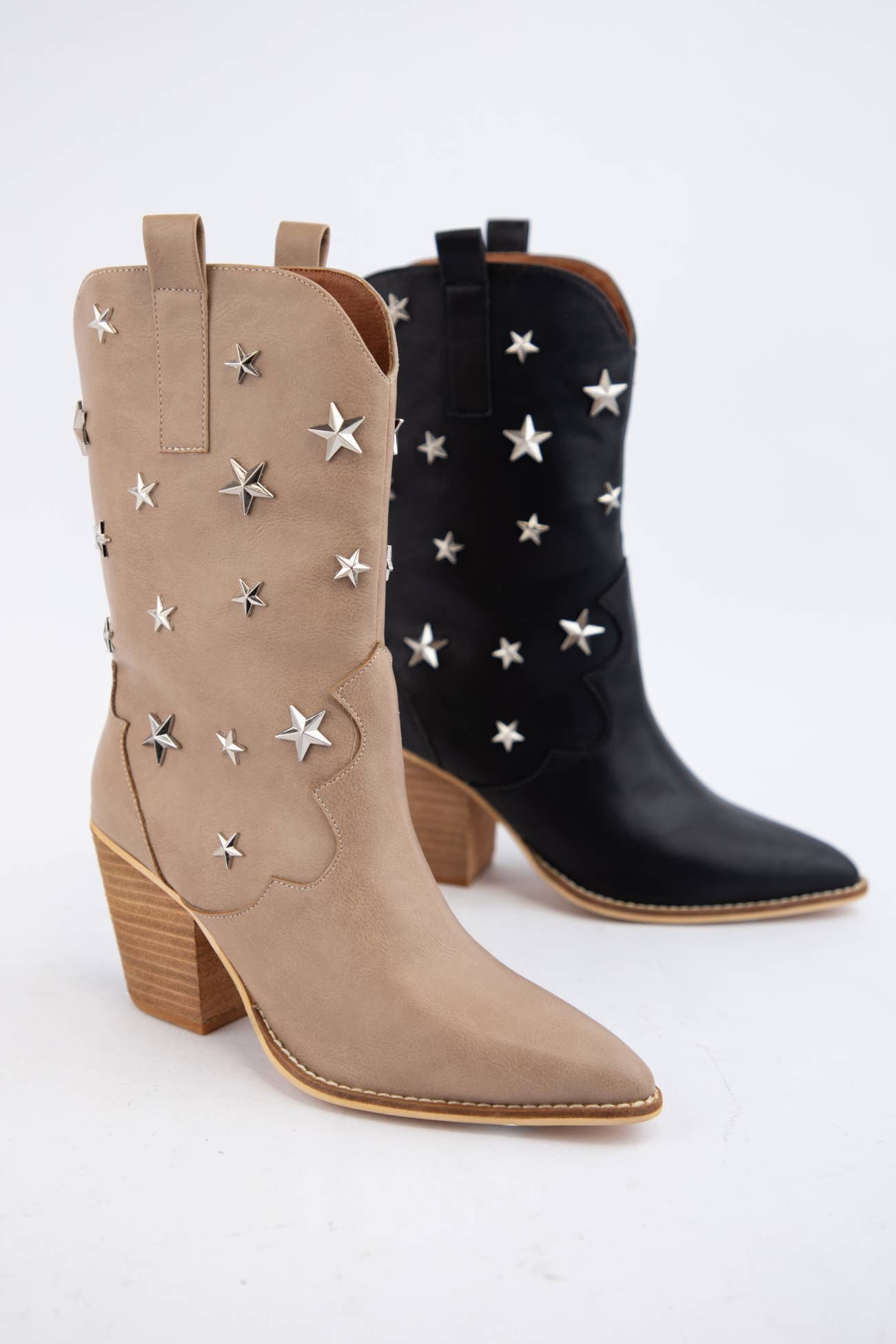 WEEKLY DEAL STAR STUD EMBELLISHED WESTERN BOOTS
