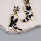 ANIMAL LEATHER BOOTS STAR POST EARRINGS | 10E3060201: LEOPARD