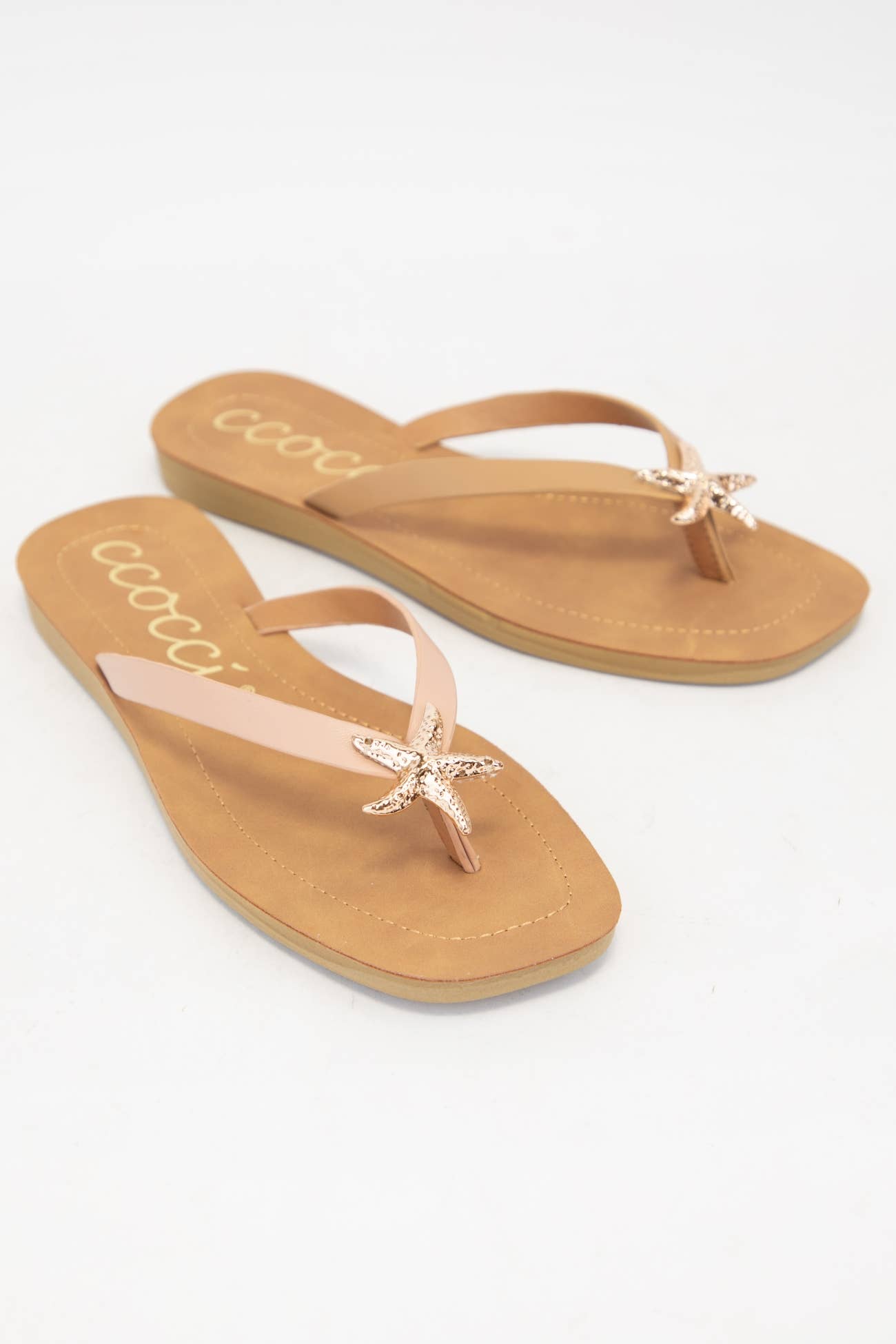 MISTY GOLDEN STARFISH DECOR THONG STRAP SANDAL
