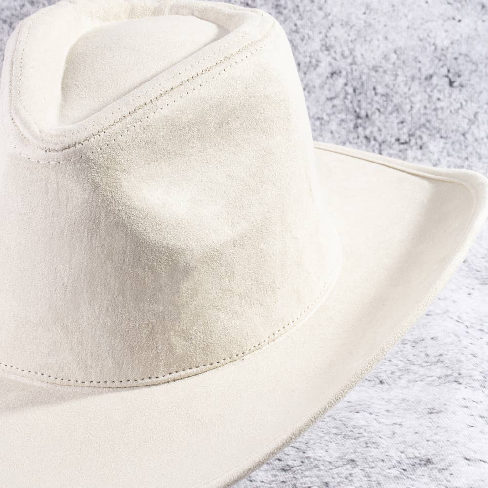 Wide Brim Suede Rhinestone Studded Western Cowboy Hat: IV