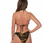 P1941-RUFFLED TRIM PRINTED TRIANGLE BIKINI SET