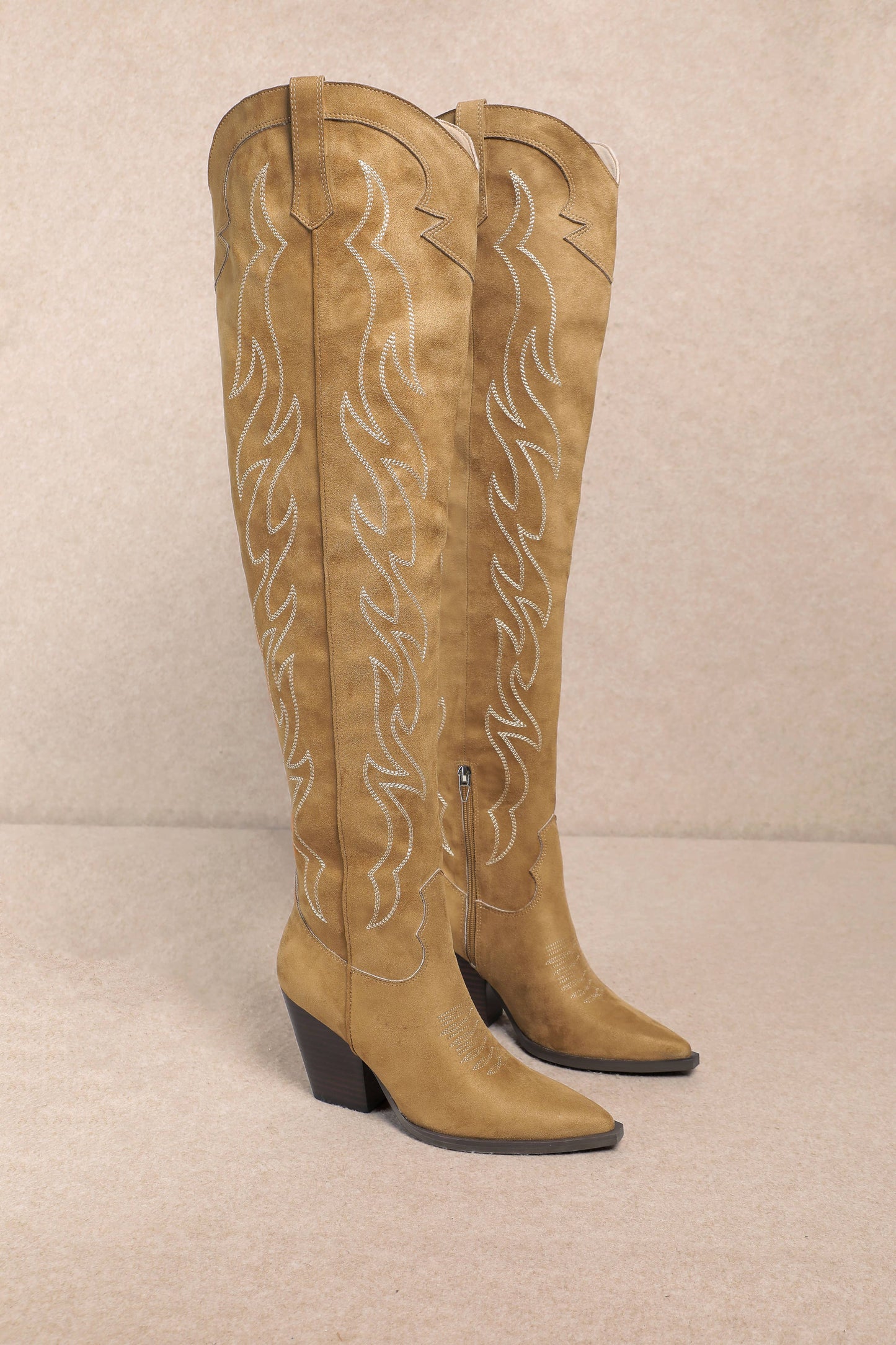 ABBY: Khaki Cowgirl Boot
