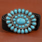 Western Concho Turquoise Stone Buckle Belt: LCO