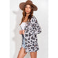Leopard print knit long sleeve cardigan