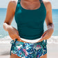 Drawstring 2pcs Tankini Swimsuit: