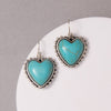 Western Heart Concho Dangle Earrings : Turquoise