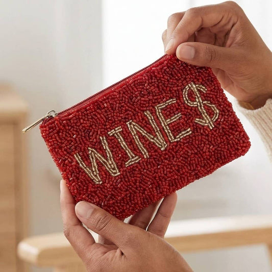Wines Beaded Coin Purse