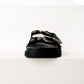 Isol Western Buckle Sandal in Black and Cream: