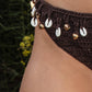 CORALIE Seashell and Gold Charm Detail Crochet Bikini Set