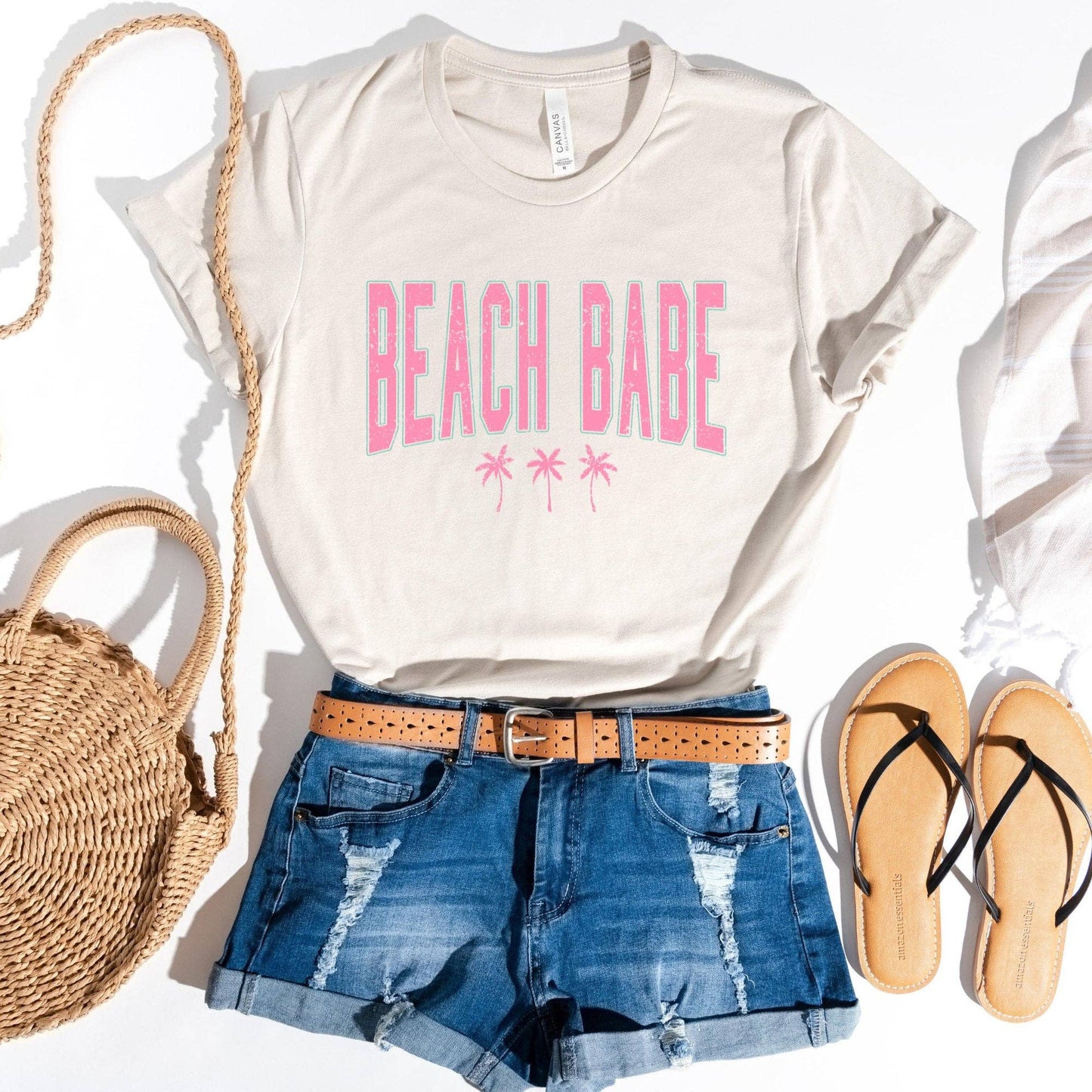 Beach Babe Pink/Turquoise Graphic Tee