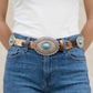 Oval Concho Buckle Western Belt