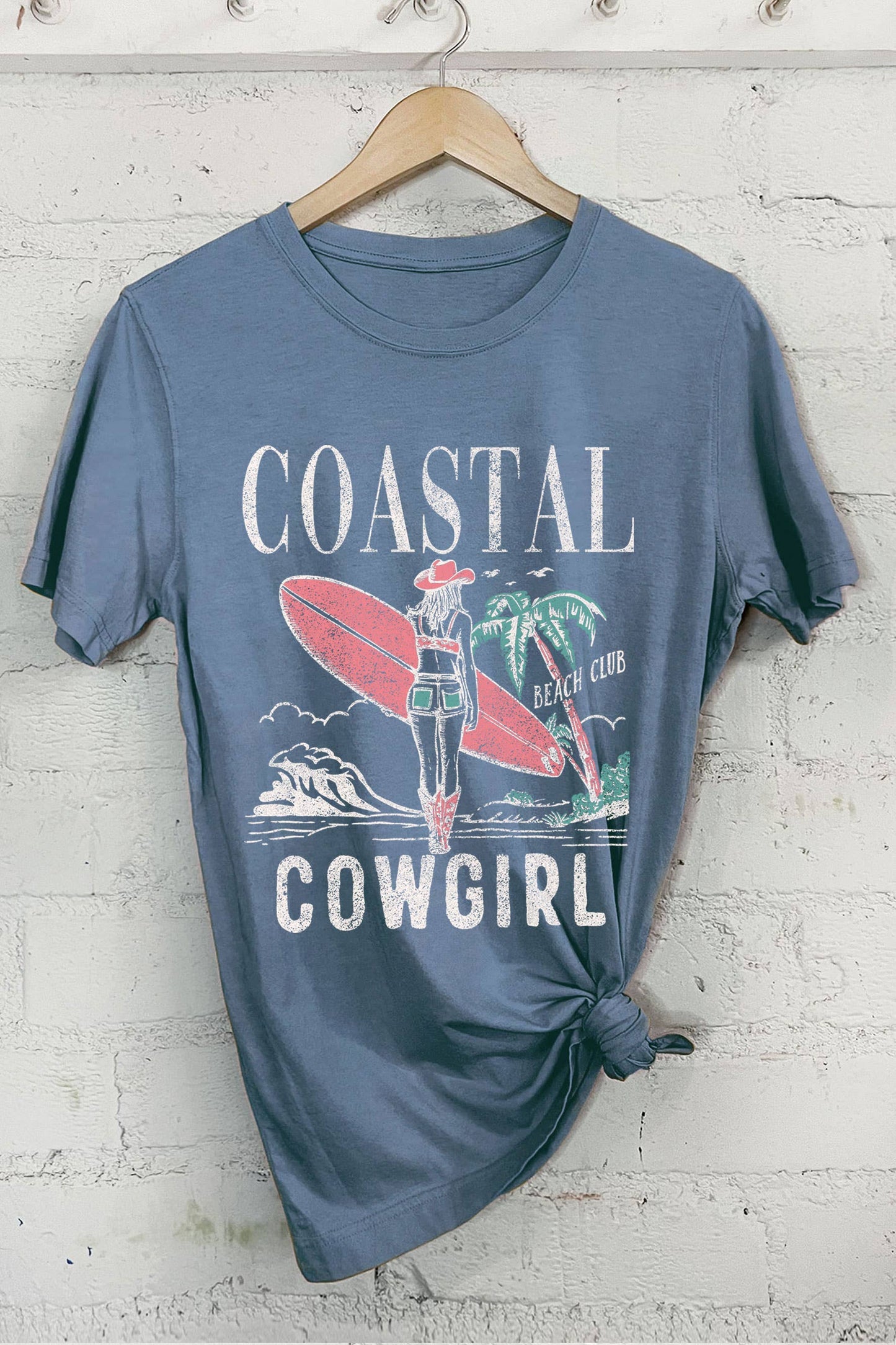 COASTAL COWGIRL BEACH CLUB GRAPHIC TSHIRTS.