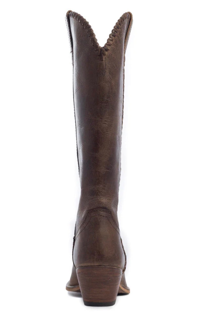 HIGH PLAINS STITCHED LEATER BOOT-BROWN