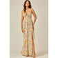 Tropical Cutout Maxi Dress: OFF WHITE COMBO / S