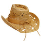 Longhorn Monochrome Belt Crochet Woven Cowboy Hat: Hot Pink